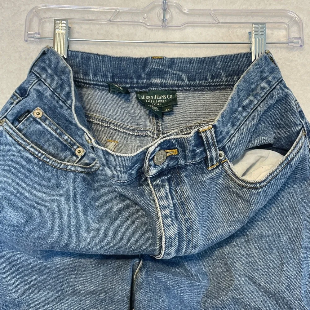 VTG Lauren Ralph Lauren High Rise Mom Jeans Medium Wash Tapered Leg Petite 10P